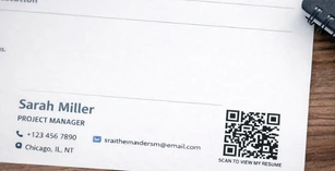 Resume QR code example in footer