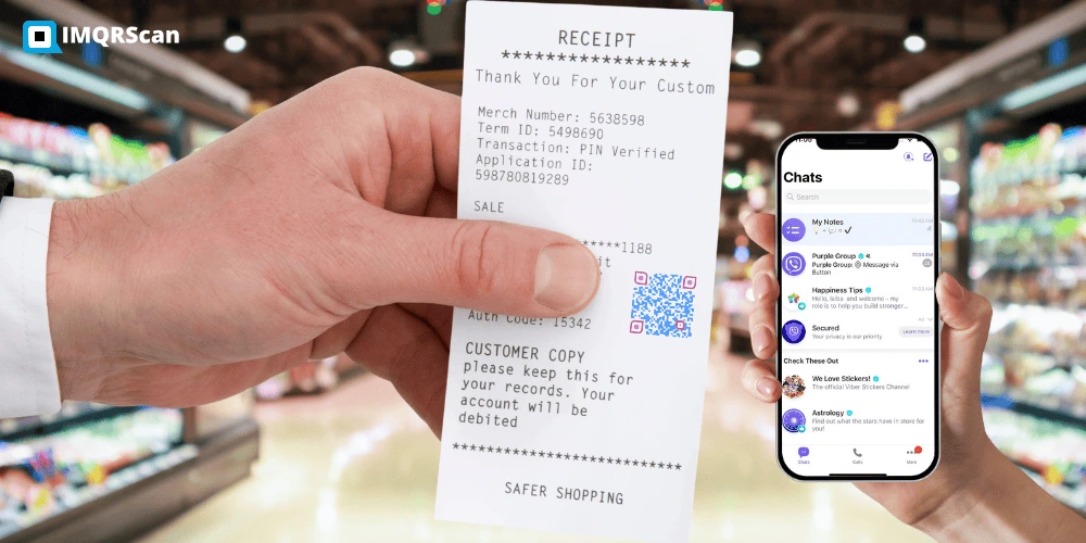 Scanning a Viber QR code with the Viber QR scanner on a phone