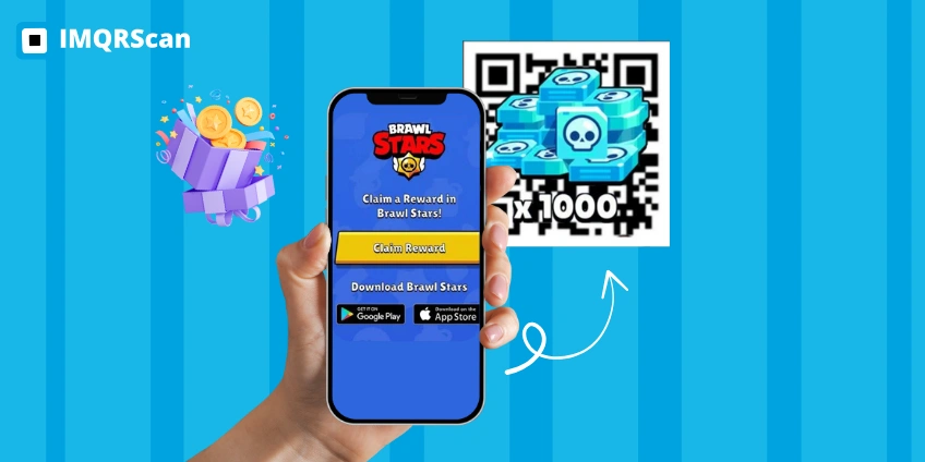 Player scanning Brawl Stars QR code to redeem rewards in game