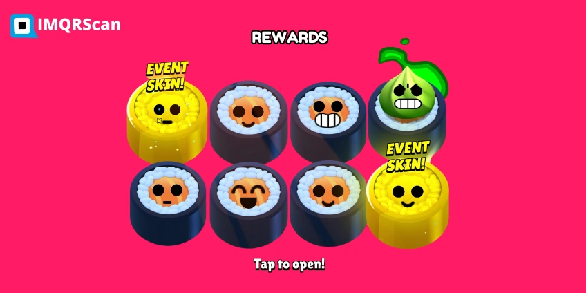 Sushi skin Brawl Stars QR code reward example