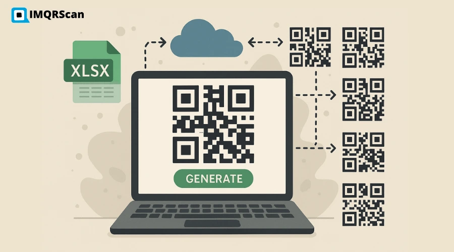 Example of mass QR codes generated for excel