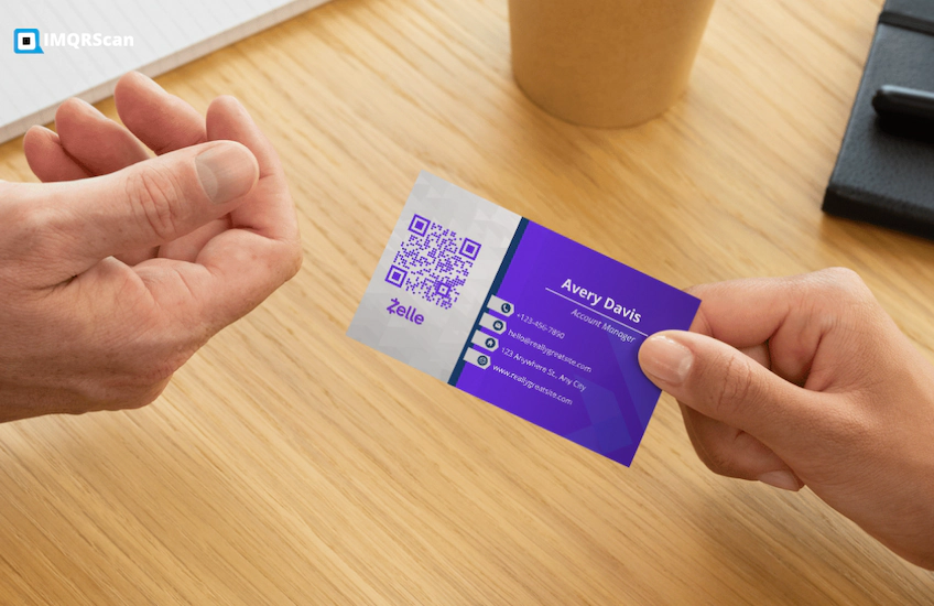 Customer paying with Dynamic Zelle QR code