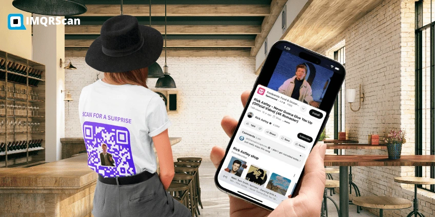 Printing a QR code Rick Roll on shirt