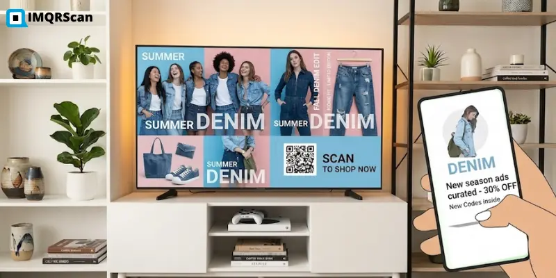 Custom branded Multi URL QR code for TV commercials, streaming ads and live broadcasts