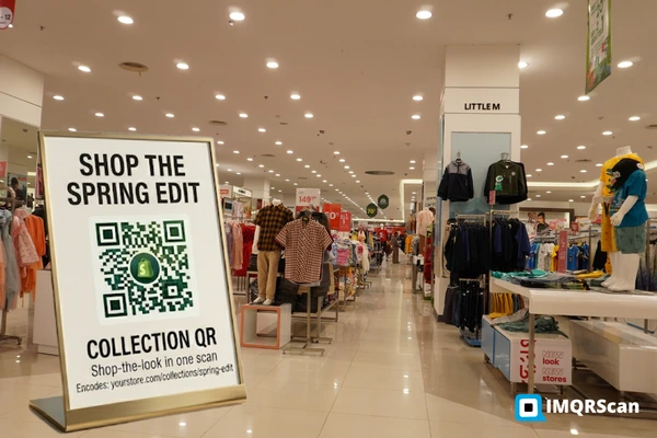 Shopify collection QR code example for shop-the-look campaigns and pop-up displays