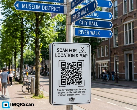 Location QR code example on signage