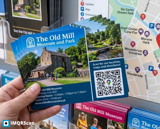 Printed location QR code on promotional material