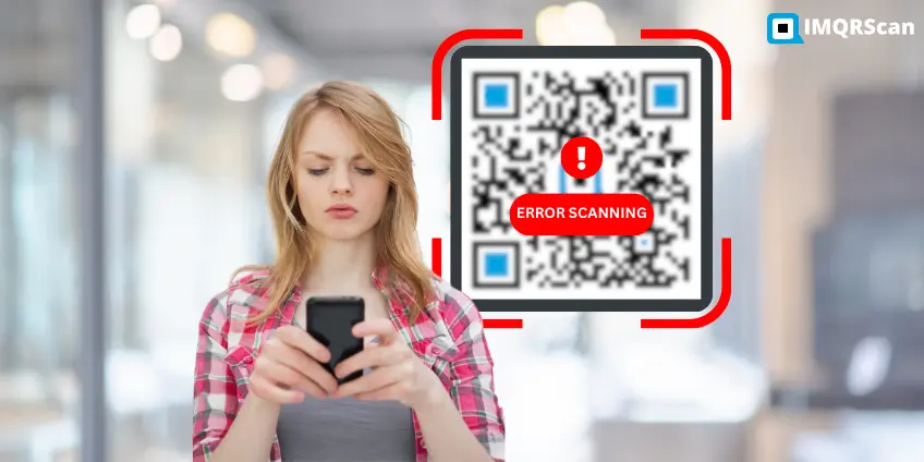 A girl facing error in scanning qr code because it is blurred
