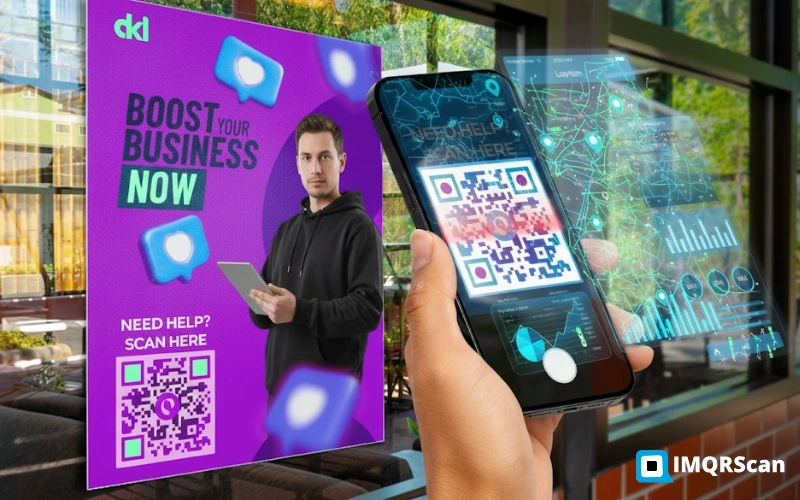 Trackable QR code marketing showing scan analytics and performance data