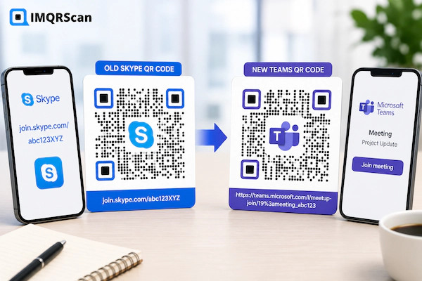 Real example of replacing a legacy Skype QR code with a Teams link