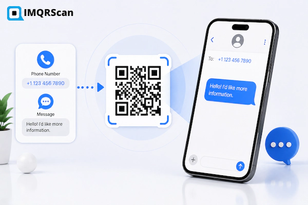 How an SMS QR code stores a phone number and message