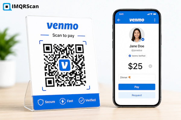 Example of a custom QR code for a verified Venmo profile